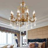 Beaded Candle Gold Vintage Chandelier - Clowas